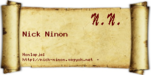 Nick Ninon névjegykártya